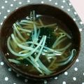 まぶたん's cooksnap of when they made モヤシの醤油煮の煮汁で即席スープ♪.
