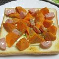 ジョングレ's cooksnap of when they made 柿とウインナーのチーズトースト.