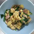 クック6EEORP☆'s cooksnap of when they made えびとベーコンとほうれん草の卵炒め.