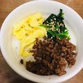 おまおちゃん！'s cooksnap of when they made ホントに簡単な三色丼.