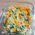 りんごのほっぺ♡'s cooksnap of when they made 小松菜と人参の丸鶏ナムル.