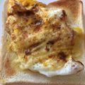 amileamila's cooksnap of when they made 目玉焼きのせカレーマヨトースト(´ω`).