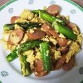＊coron＊'s cooksnap of when they made アスパラとウィンナーの炒り卵.