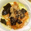 Kaon．'s cooksnap of when they made キムチとキャベツと海苔の胡麻醤油和え.