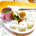 komutatata's cooksnap of when they made ■　ｺﾛｺﾛ…サイコロおにぎり　■.