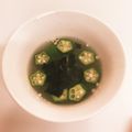 ❁Abake❁'s cooksnap of when they made 2歳の子供も大好き★オクラと海苔のスープ.
