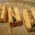 みやっちゅ's cooksnap of when they made 揚げない揚げ豆腐風★豆腐で海老を挟み焼き.