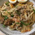 ままりもこ。's cooksnap of when they made まったりおいしい！納豆キムチ焼うどん♡.