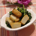 ぽっぽぺぺ's cooksnap of when they made 菊菜とさつま揚げの炒めごま和え.