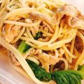〜tinr～'s cooksnap of when they made 【簡単】豚肉とわさび菜のやみつきパスタ.