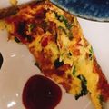 ジルスチュ's cooksnap of when they made トマトとほうれん草のふわふわオムレツ.