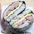 蒼の雫sp's cooksnap of when they made W たまごとウインナーチーズのおにぎらず.