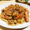 momo634's cooksnap of when they made カレーをリメイク パスタ ボロネーゼ風.
