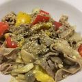 akipopc's cooksnap of when they made 豚こま肉とパプリカしめじのカレーマヨ炒め.