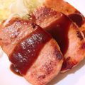 ゆみらんたん's cooksnap of when they made グリルdeハムステーキ＆自家製ソース２種.