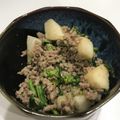 れおるき's cooksnap of when they made 菜の花と豚ひき肉の味噌炒め♪.