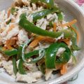 レオミウ's cooksnap of when they made 簡単【ささみとピーマンの辛子ごまポン酢】.