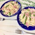 ３匹の大ぶたママ's cooksnap of when they made アスパラと生ハムのパスタ.