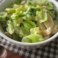 moritaya's cooksnap of when they made 鶏むね肉とキャベツで！塩味親子丼♪.