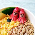❊プゥ❊'s cooksnap of when they made 簡単 キャラ弁 おかず 着ぐるみ星人②.