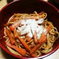 momo634's cooksnap of when they made カレーをリメイク パスタ ボロネーゼ風.