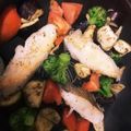 Hightea1's cooksnap of when they made 夏野菜と白身魚の炒め物 バルサミコ風味.