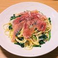 克らぶ's cooksnap of when they made ほうれん草と生ハムのチーズクリームパスタ.