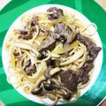 ピクミン☆K's cooksnap of when they made にんにくたっぷり♪牛肉の和風パスタ.