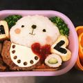 bulico's cooksnap of when they made ＊キャラ弁＊　レースなハンバーグ♪.