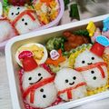 Kαi＊MαMα's cooksnap of when they made クリスマス☆簡単♩スノーマン☆キャラ弁♫.