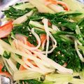 marobkk's cooksnap of when they made レンジで簡単！水菜とカニカマの塩昆布和え.