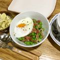 クックあこ's cooksnap of when they made サイゼの青豆とベーコンの温玉サラダ再現.
