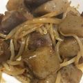 け〜〜ちゃん's cooksnap of when they made 超辛い鶏砂肝とこんにゃくのプルコギ炒め.
