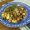 donuts★'s cooksnap of when they made 大葉にんにく醤油で納豆チャーハン.