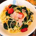 ELazIly's cooksnap of when they made ほうれん草とトマトのアンチョビパスタ.