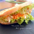 inyako's cooksnap of when they made 塩レモン蒸し鶏のバゲットサンド.