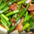 らてぼう's cooksnap of when they made 美味しい！ニンニクの芽と豚肉の甘辛炒め.