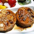 キャラメグ♪'s cooksnap of when they made カリっと美味しい☆レンコンのはさみ焼き☆.