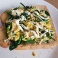 なっちゃん２９'s cooksnap of when they made 朝食に☆ホウレンソウと卵のトースト.