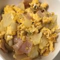 まゆまルイ's cooksnap of when they made ハムと玉ねぎの玉子炒め❤カルボナーラ風.