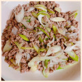 pandamama_'s cooksnap of when they made 豚ひき肉とねぎのバター炒め.