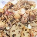 あたりめっこ's cooksnap of when they made 親鳥と蓮根のにんにく醤油炒め.