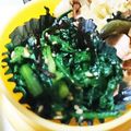 昔ながらの若鶏唐揚げ's cooksnap of when they made 春菊と塩こんぶのナムル.