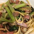 はるもっけ's cooksnap of when they made 小松菜とベーコンの和風パスタ.