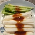 IRUZE's cooksnap of when they made *長芋とキューり*の梅肉ソース添え♪.