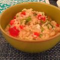 hjoar's cooksnap of when they made トマトとオクラと卵の優しいお味の雑炊❤.