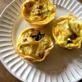 くま家のあやや's cooksnap of when they made 僕にもできた【餃子の皮でキッシュ】.
