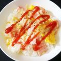 ＊なぁ＊'s cooksnap of when they made 超簡単ランチ★ベーコンチーズエッグごはん.