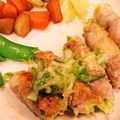 poromiku's cooksnap of when they made ネギ塩だれがけ千切りキャベツの豚バラ巻き.