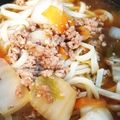 クックみみこ☆'s cooksnap of when they made 簡単！白菜とニンニクとひき肉のうどん.
